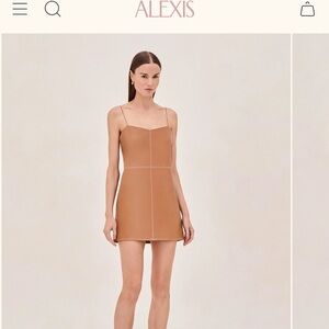 Alexis Aniery Camel Spaghetti Strap Dress
